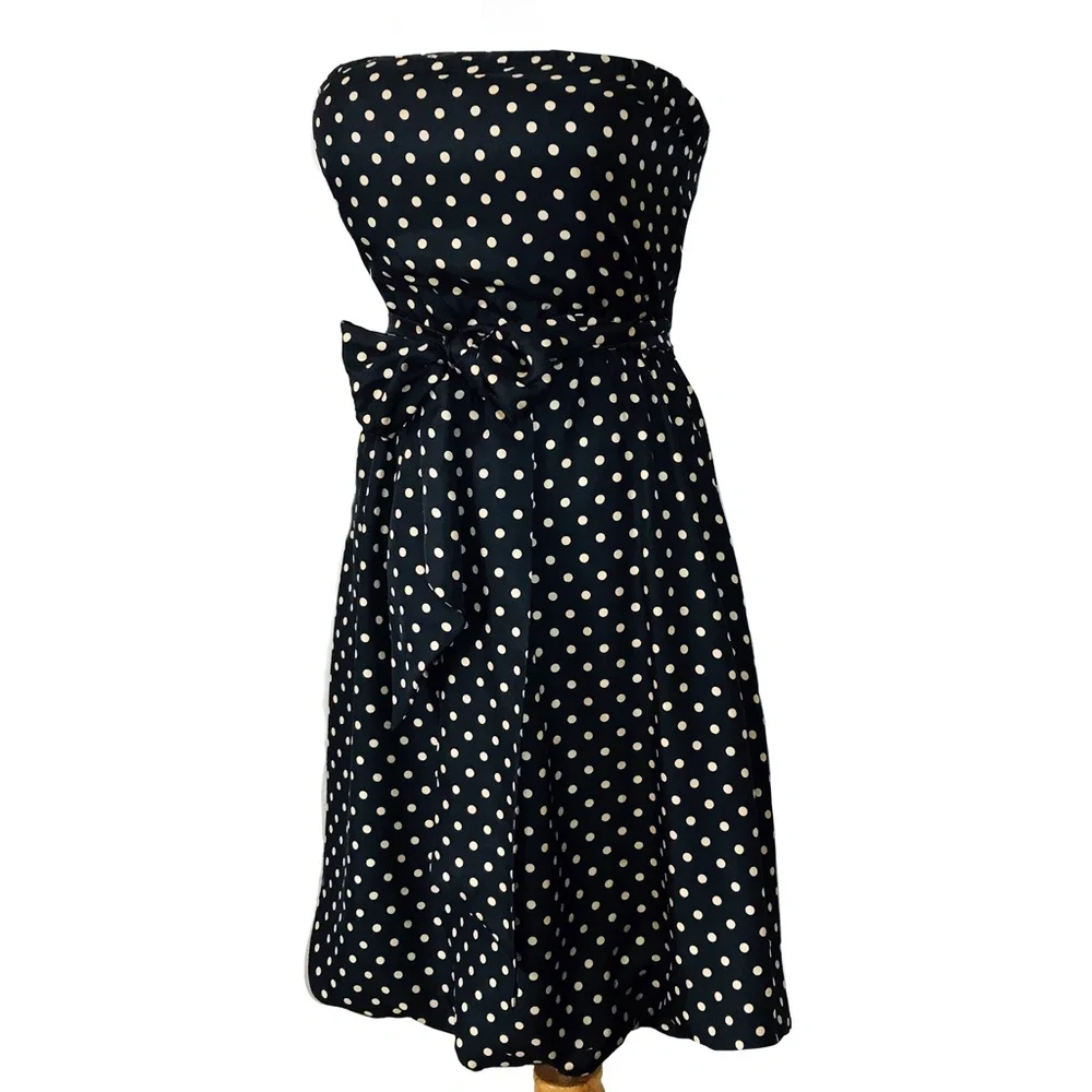 BCBGMaxAzria: Flirty Silk Cocktail Dress–polka dot with bubble skirt - Picture 5 of 7